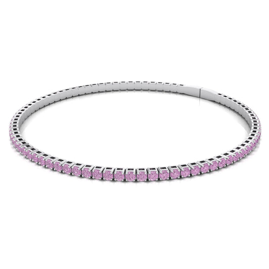 Flexible Natural Pink Sapphire Bangle