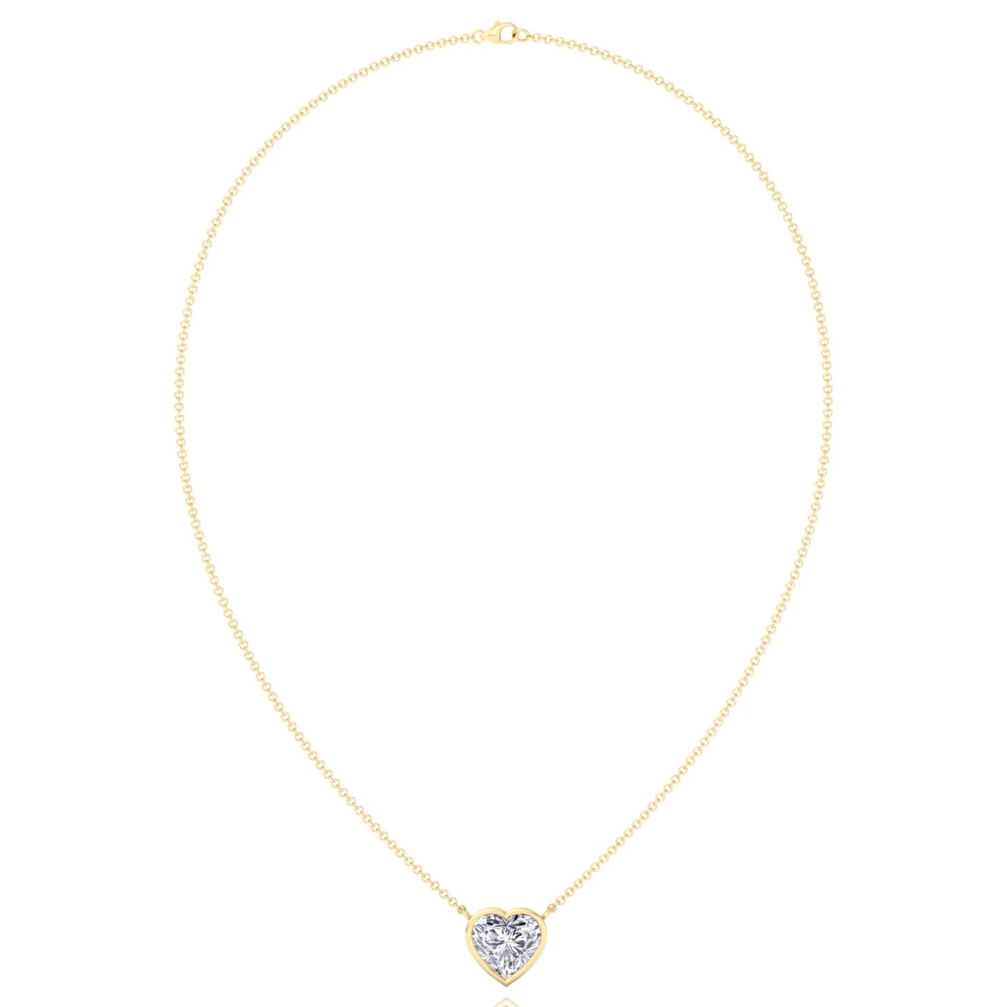 Heart Shape Natural Diamond Bezel Set Pendant