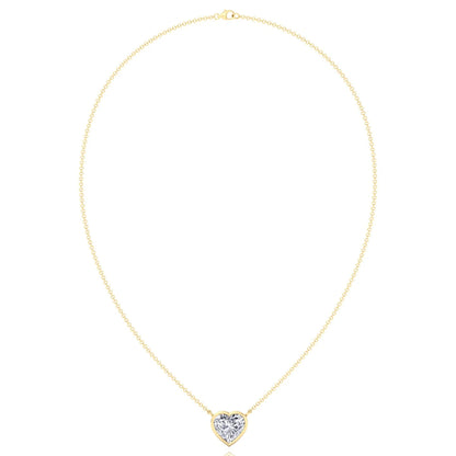 Heart Shape Natural Diamond Bezel Set Pendant