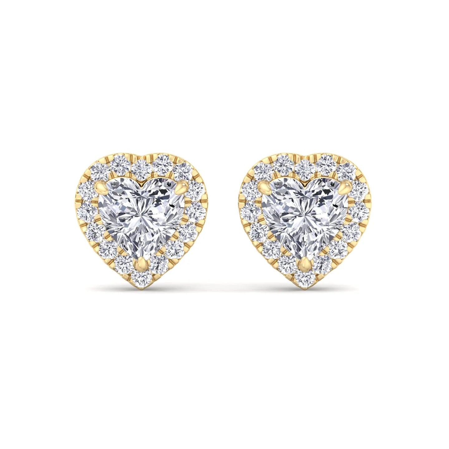 Heart Shape Diamond Halo Studs