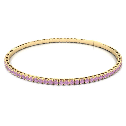 Flexible Natural Pink Sapphire Bangle