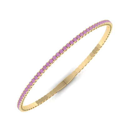 Flexible Natural Pink Sapphire Bangle