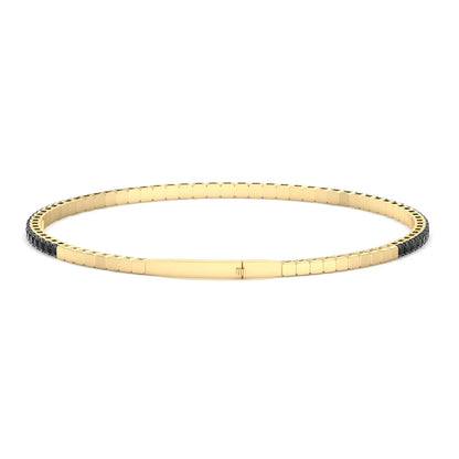 Flexible Natural Black Diamond Bangle